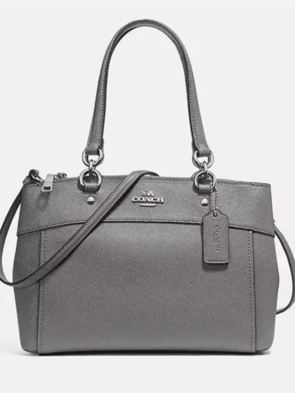 Coach Brooke Gray Leather satchel/crossbody carryall purse,